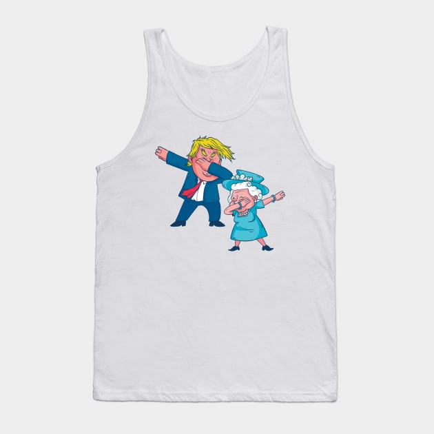 Trump and Queen Dabbing Tank Top by madeinchorley